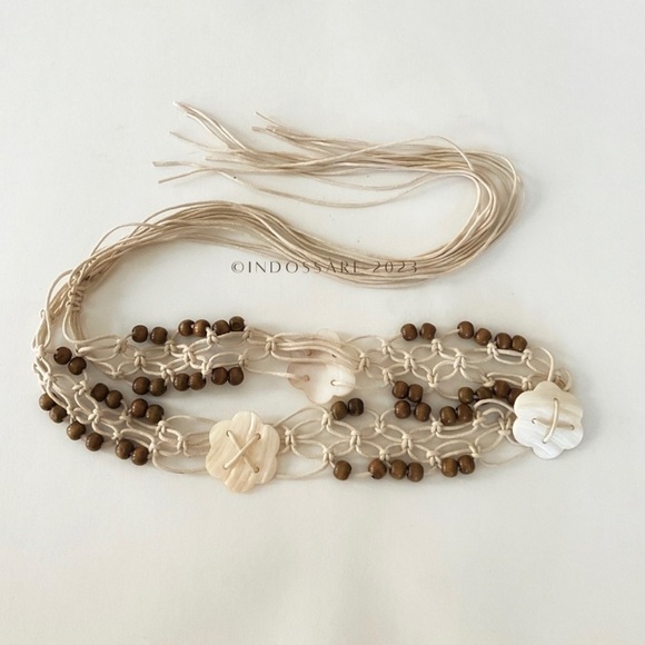 KismetsKloset Accessories - Summer Vibes Boho Scalloped Sea Shell Macrame Belt